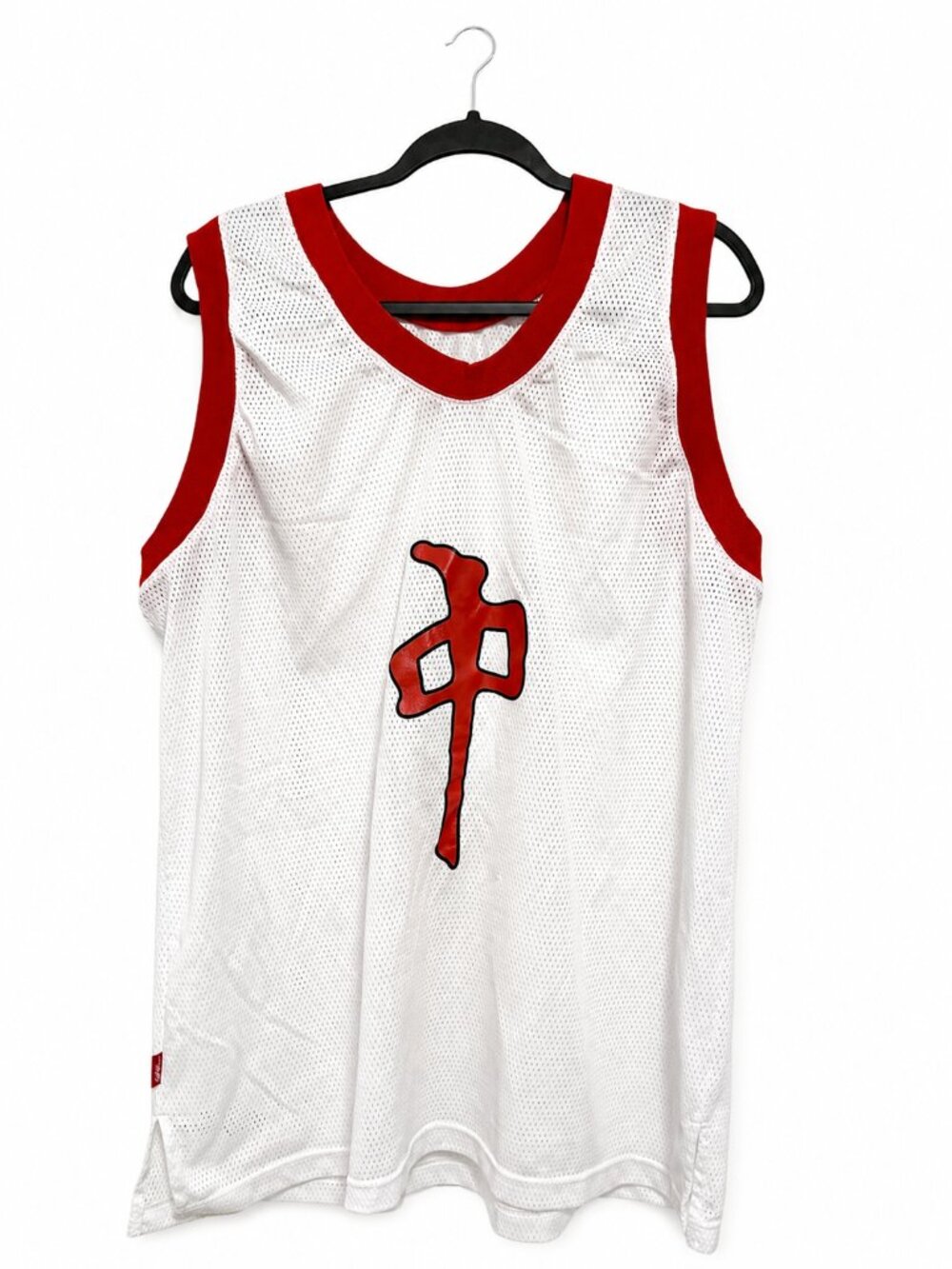 RDS Red Dragon White Mesh Basketball Jersey Tank Top Red Trim Graphic XL